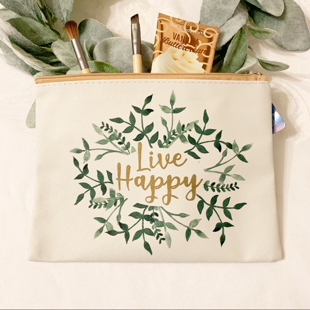 Gorgeous “Live Happy” Cosmetic Bag